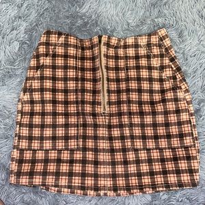 plaid pencil skirt with pockets